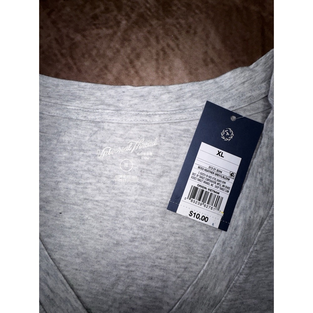Universal Thread Shirt Womens Size XL Gray Shrunken Short Sleeve V-Neck Top - Picture 4 of 5